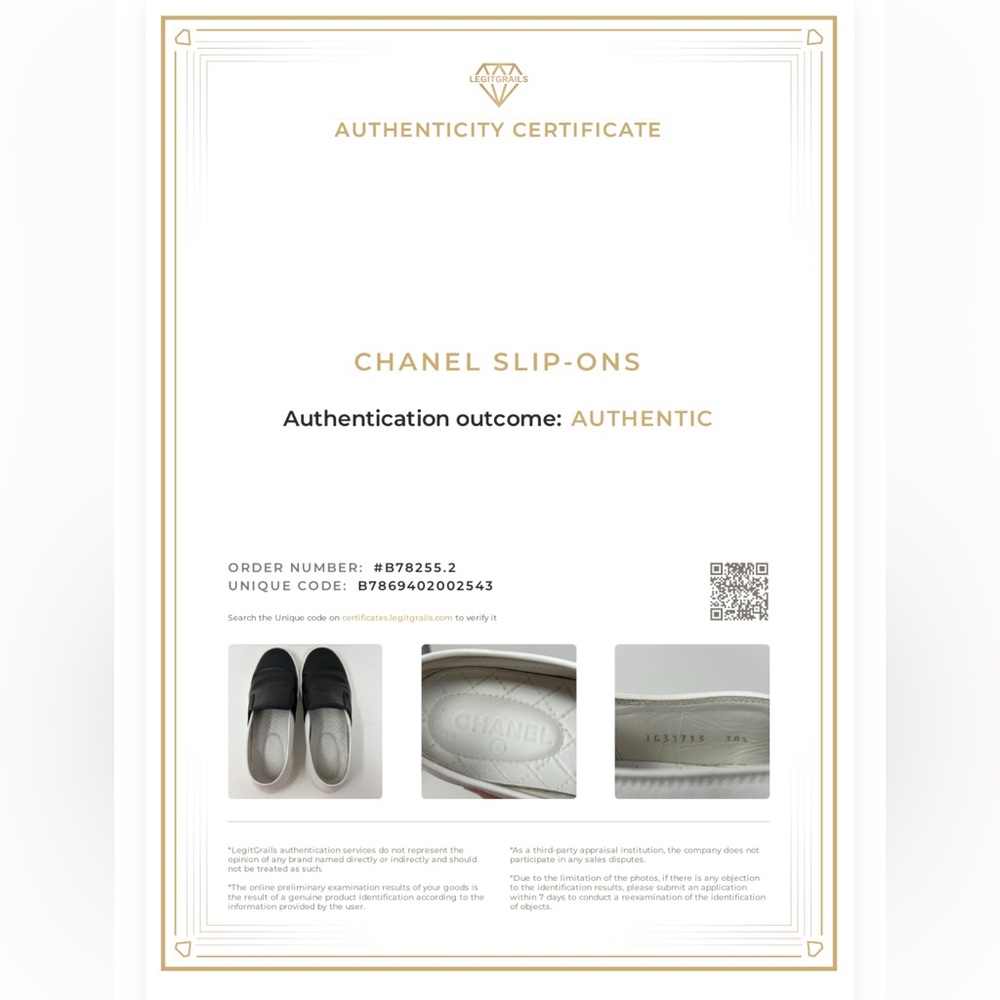 Chanel Black & White Leather Slip-On Sneakers 2016 Karl Lagerfeld Era Size 38.5 - Picture 3 of 16